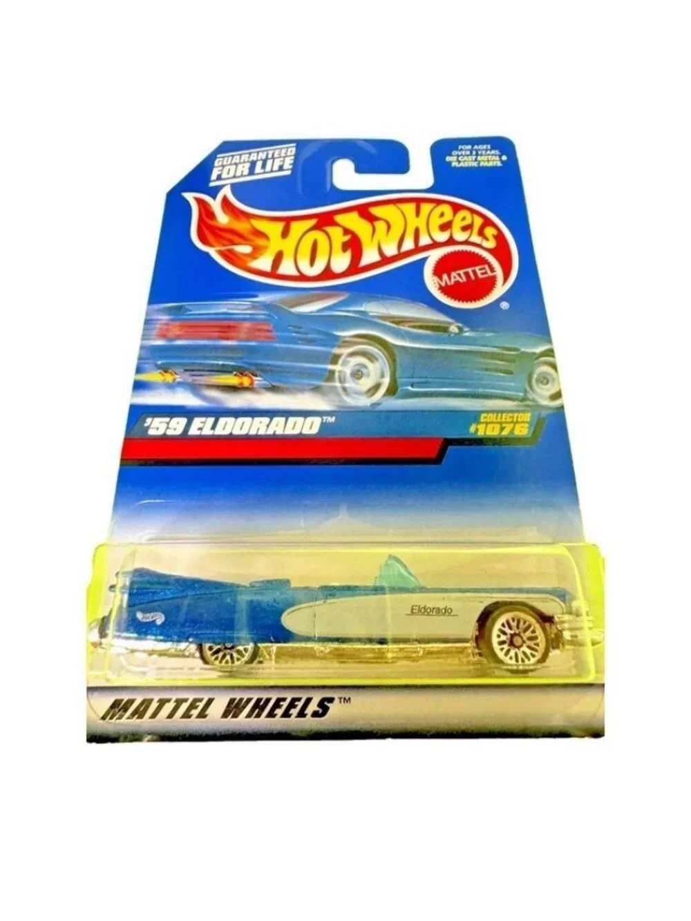 Vintage Die Cast Hot Wheels Mattel 59 Eldorado Car 1998 Collector 1078 Blue Whit